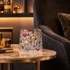 Rotating Whiskey Glass, Hand Painted Swivel Tumbler with 360-degree Spinning Base, Faux Crystal Liquor Glass Cup for Home Bar
