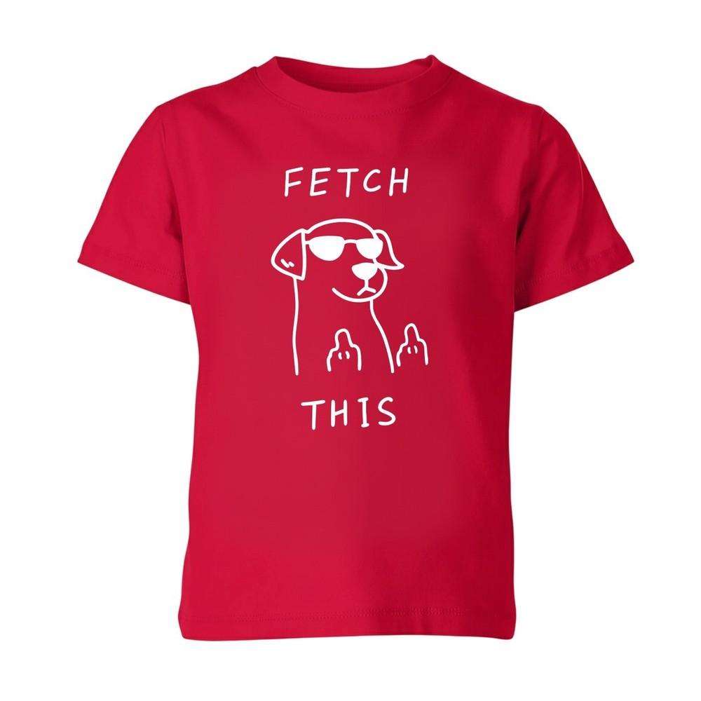 Funny Fetch This Dog Stencil Unisex T Shirt Swearing Dog Middle Finger Joke Tee S