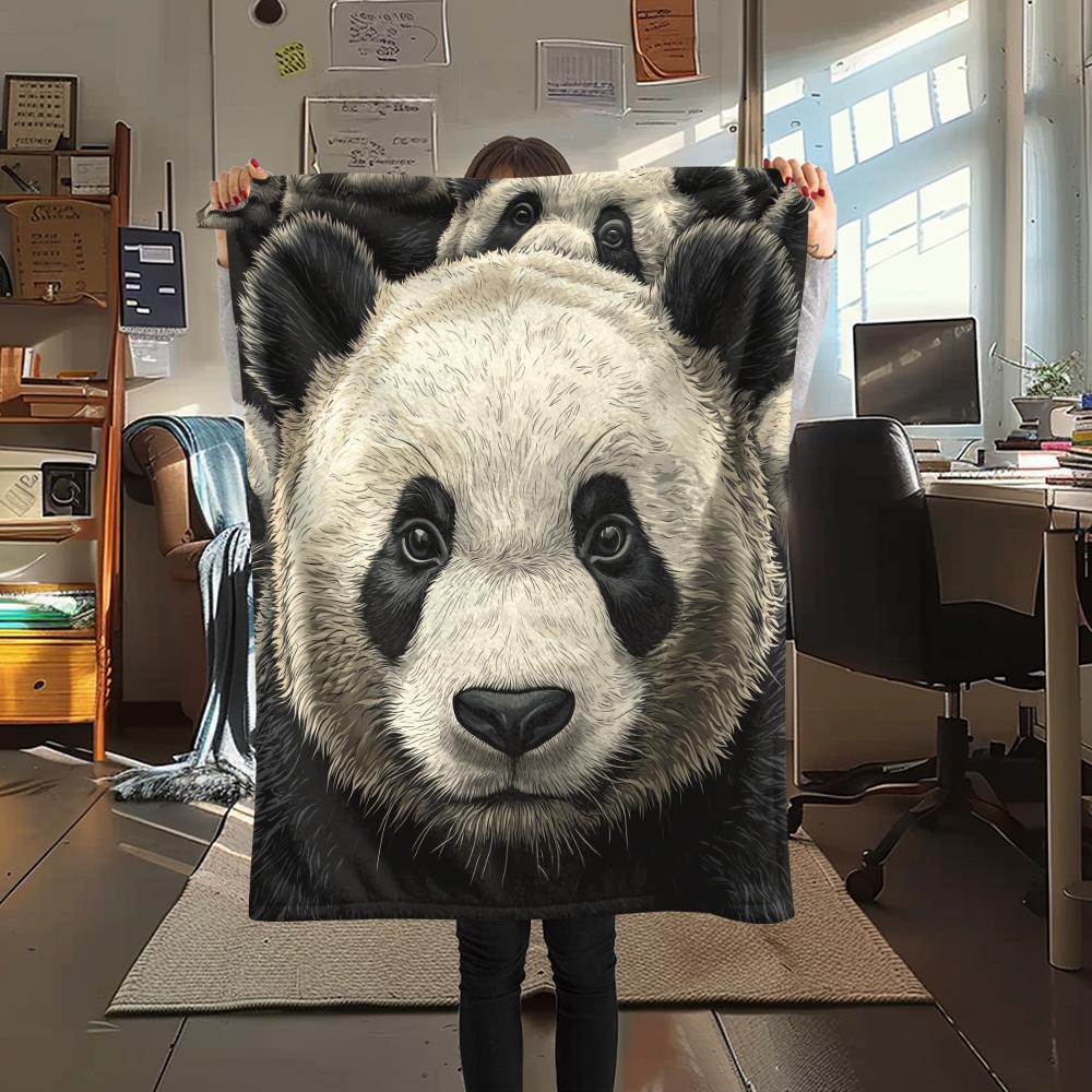 Panda Pattern Flannel Blanket, High Quality Comfortable for All Seasons, Home Decor, Warmth and Comfort, Perfect for Gifts.
