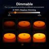 Modern Home Atmosphere Light Donut Night Light, Wireless Rechargeable 2-in-1 Table Lamp with Touch Dimmer, Small Space Lighting Warm Orange Glow Wall