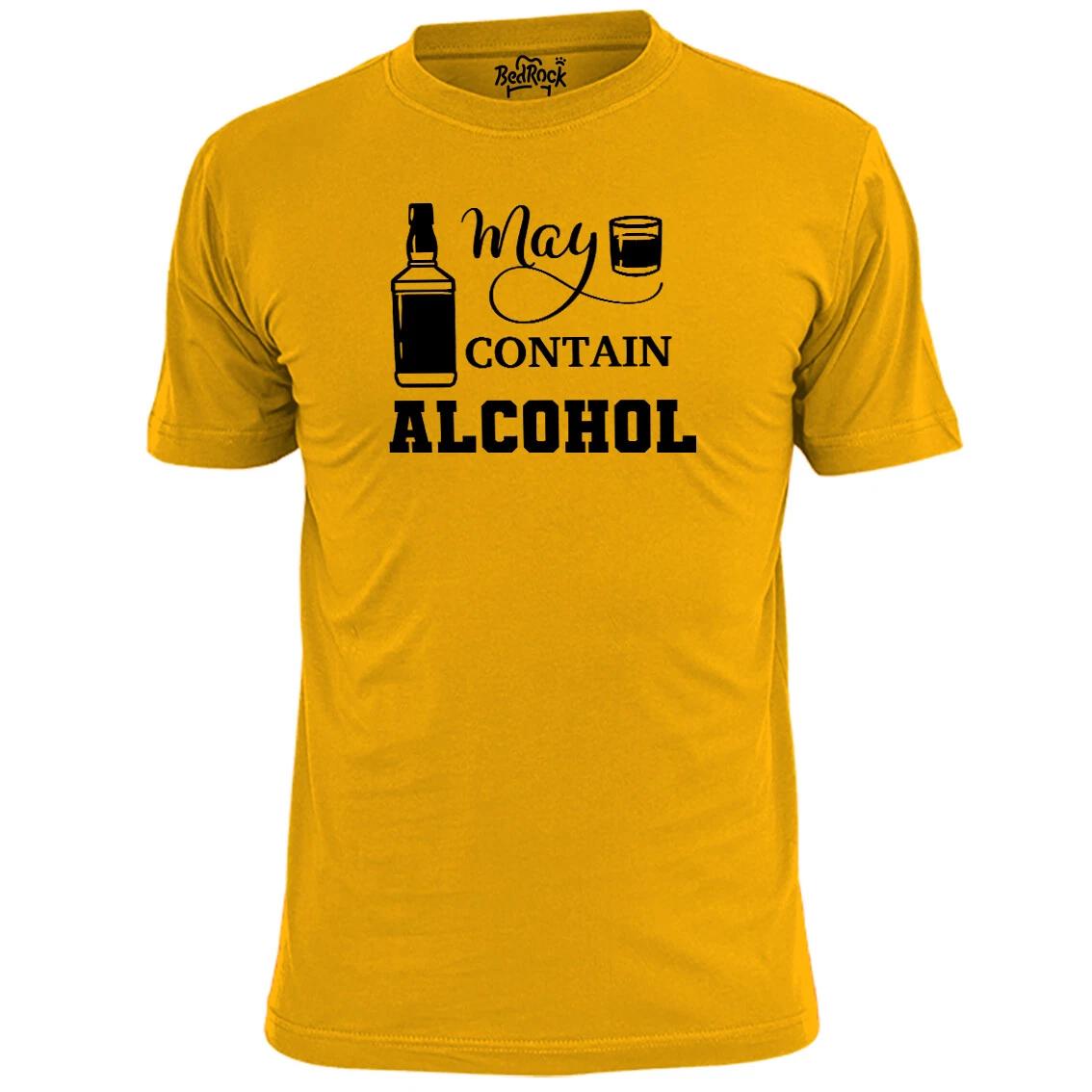 Mens May Contain Alcohol Funny T shirt Stag Party Drinking XL