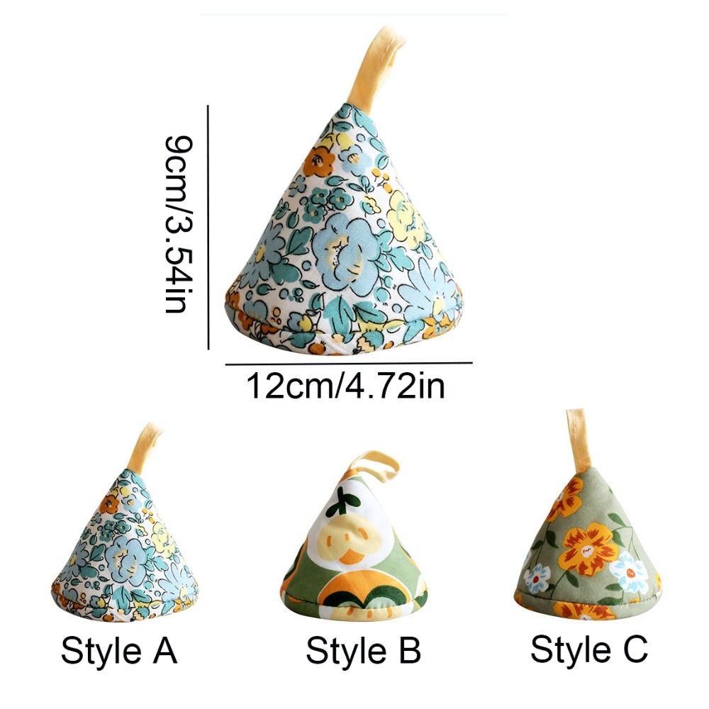 Anti-Scalding Triangle Pot Hat Floral Print Kitchen Pot Lid Sleeve Pot Hat Cover  Kitchen
