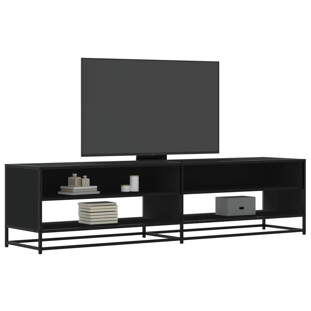 Vidaxl Szafka Pod Tv, Czarna, 180,5X40X46 Cm, Materiał Drewnopochodny