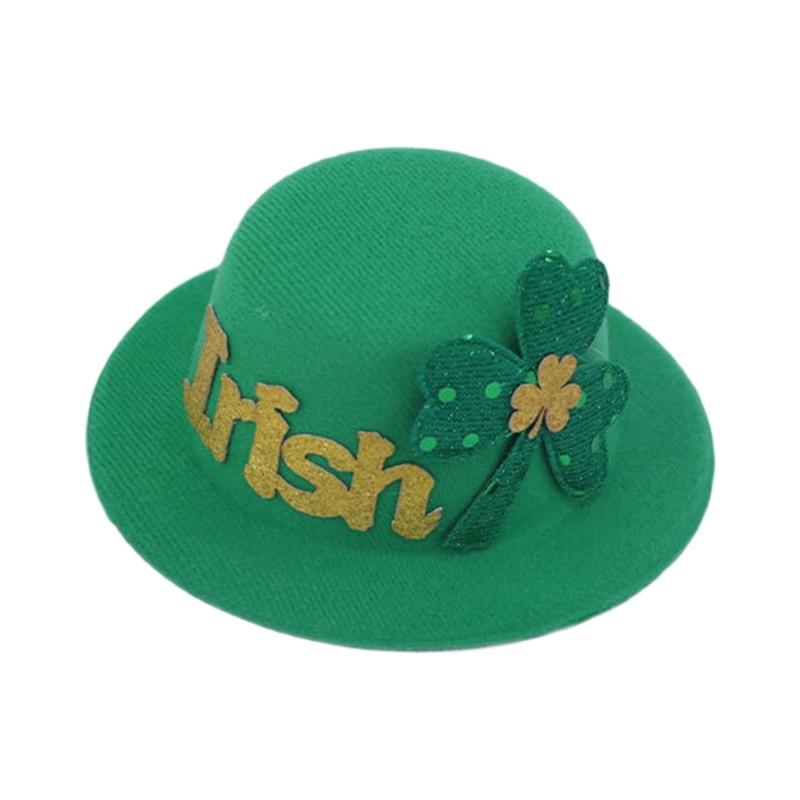 Shamrock Hat Decoration Hairpin Stylish Hat Shape Hair Clip Children Hairclip for Various Ages and Festives Occasion