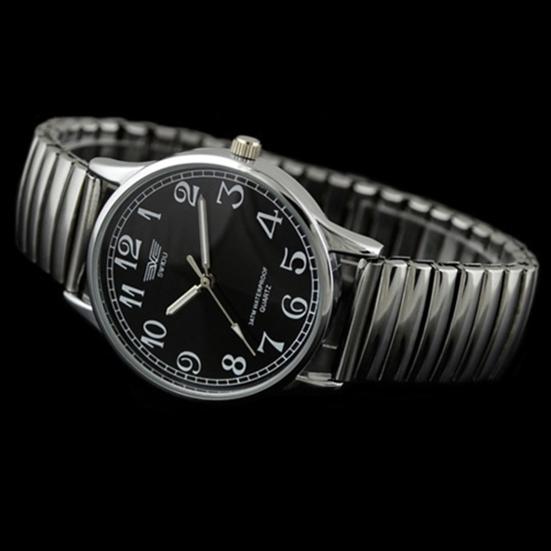 Men's Women's Couple Lover Elastic Alloy Quartz Analog Wrist Watch Fashion Gift