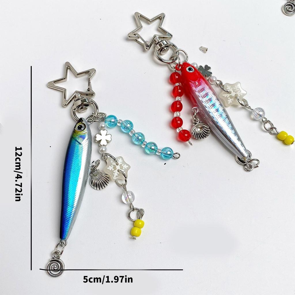Realistic Bionic Fish Keychain Flexible Multi Segmented Design Accessory For Outdoor Enthusiasts And Fishing Lovers