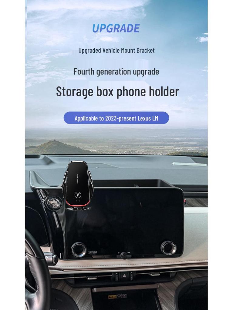 Dedicated Phone Holder with Storage for 2023+ Lexus LM Models