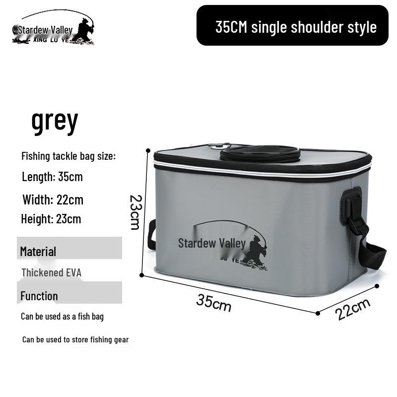 Collapsible EVA Fish Bucket with Strap - Multifunctional and Thickened Design with Built-in Keepnet