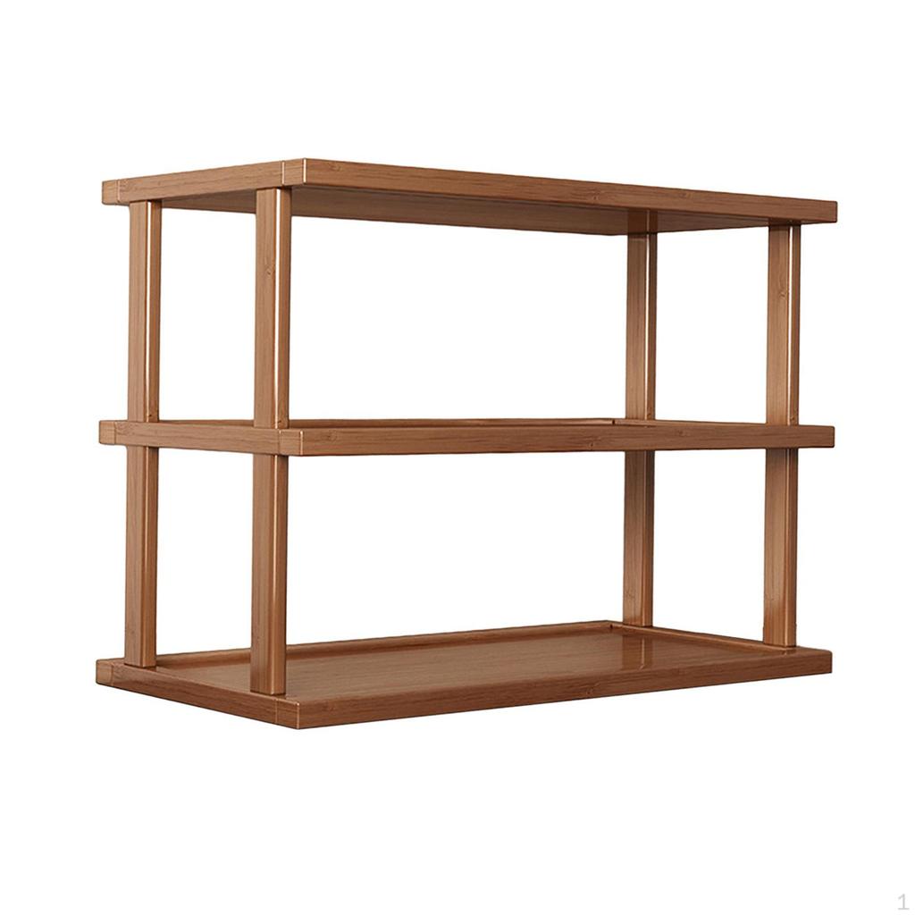 Desk Organizer, Desktop Bookshelf, Double Layer Display Rack for Bedroom