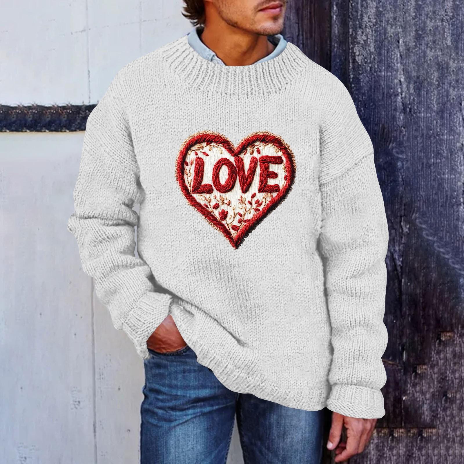 

Мужской принтованный искусственный свитер, толстовка с круглым вырезом, свободный топ с длинными рукавами XXL белый