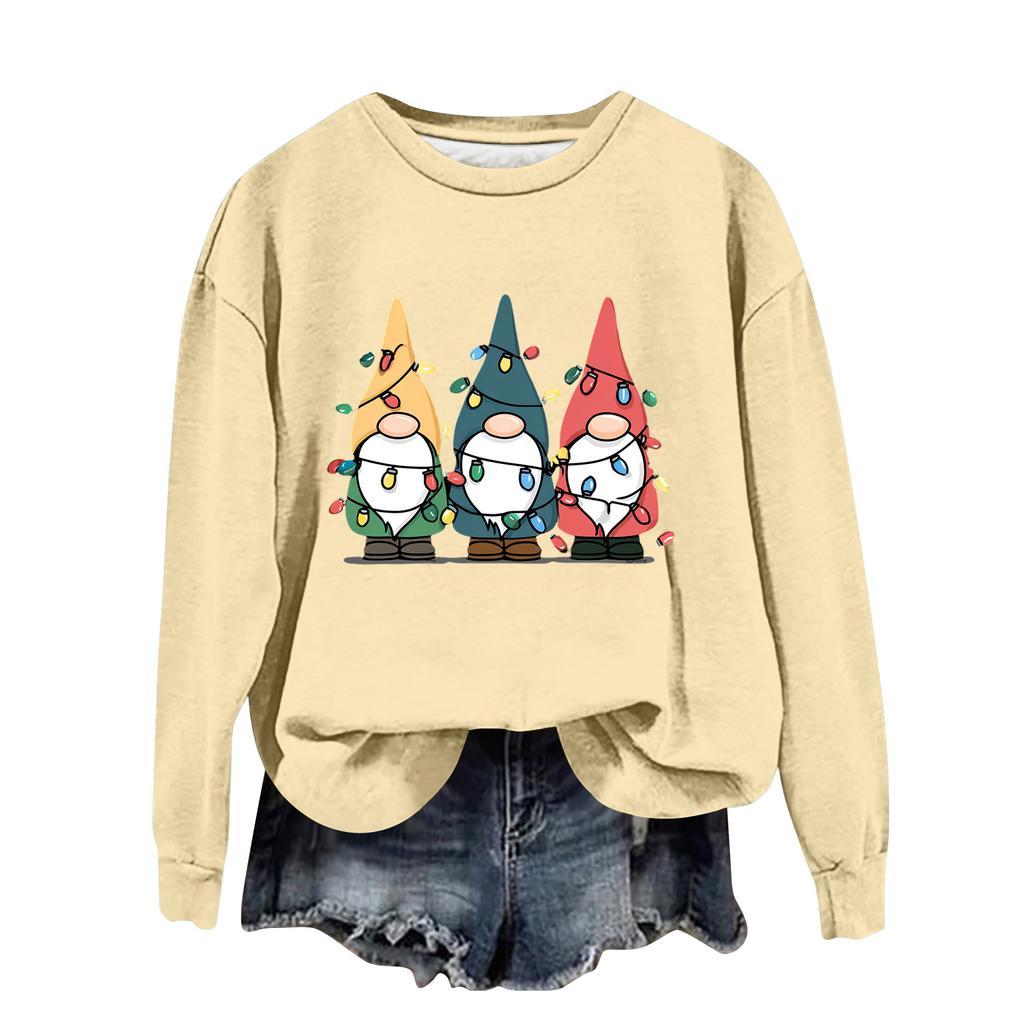 Women's Fashion Casual Long Sleeve Loose Christmas Printed Sweatshirt