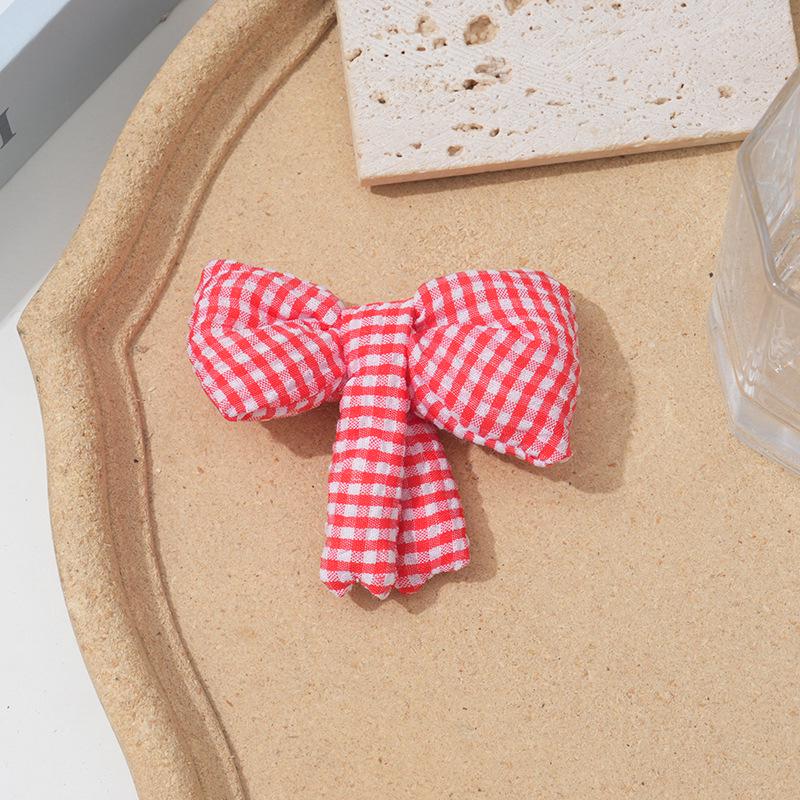 Cute Gingham Bow Children's Accessories: Fabric Socks, Hair Accessories, and Clothing Decorations