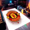 Tappeto Man Utd per Soggiorno Camera da Letto Casa Decorazione Divano, Tappetino Antiscivolo per Giochi Bambini