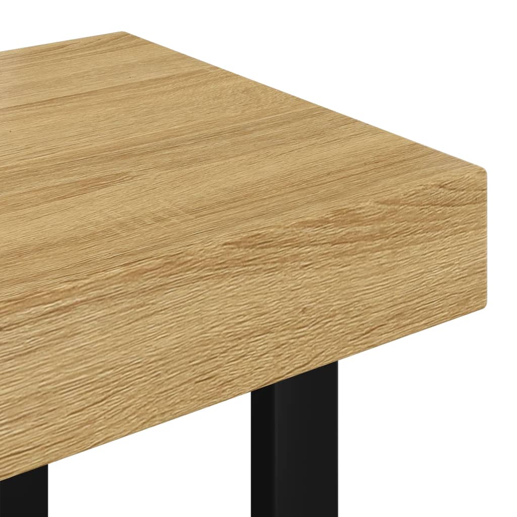  Coffee Table, Light Brown and Black, 90x45x40 Cm, MDF and Iron
