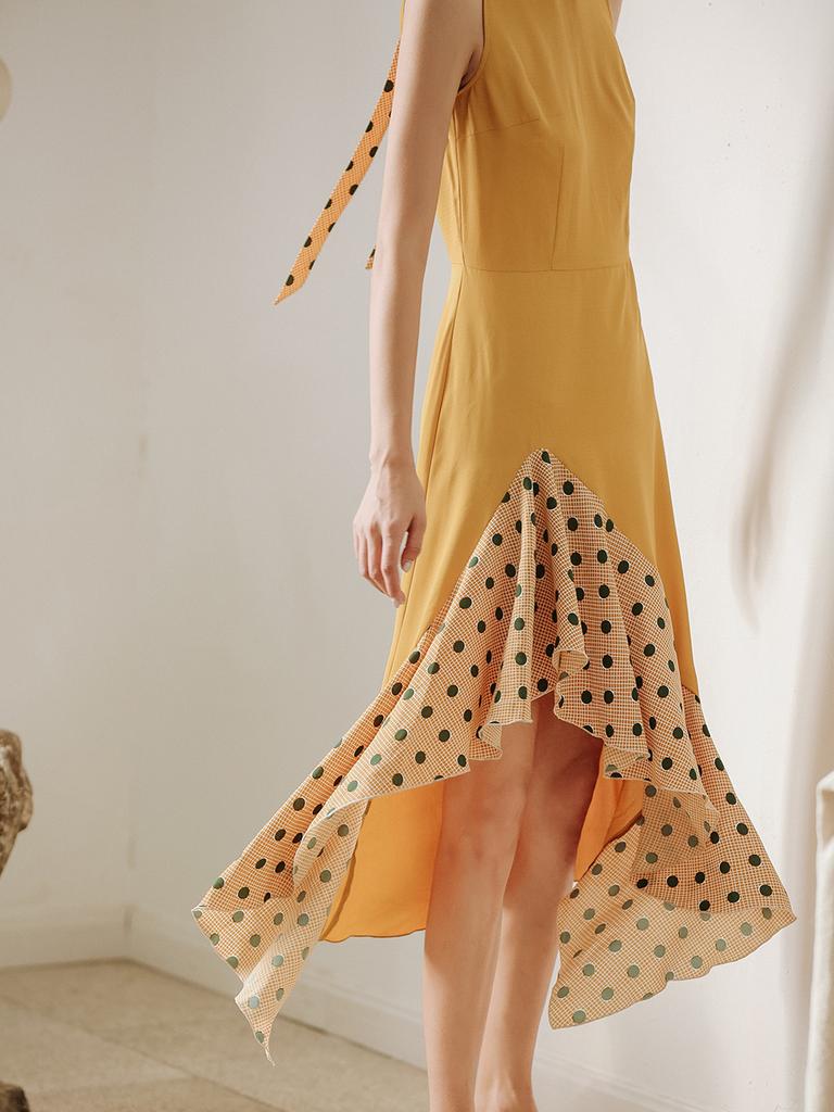 Laengsseon Dot Frill Dress