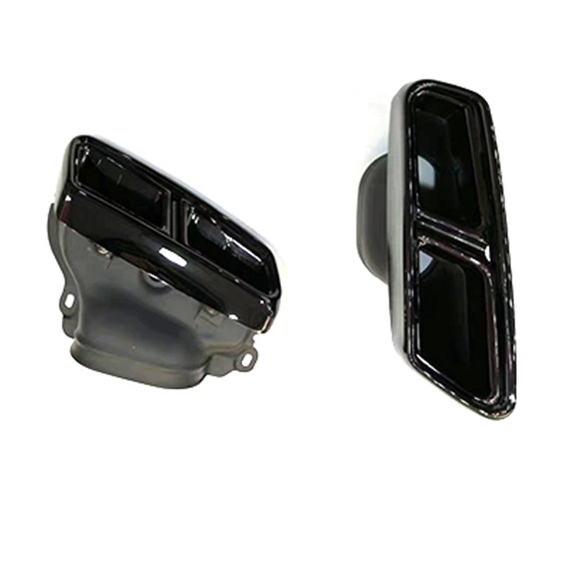 For 2014-2020 Mercedes S-Class W222 exhaust pipe upgrade AMG 63 black square mouth quad outlet muffler tip nozzle tailpipe
