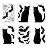 6 ks Halloweenské velké samolepky na okno s duchem Strašidelní duchové Netopýři Černá kočka Dýně Samolepky Odnímatelné Statické samolepky pro skleněnou okenní nástěnnou dekoraci