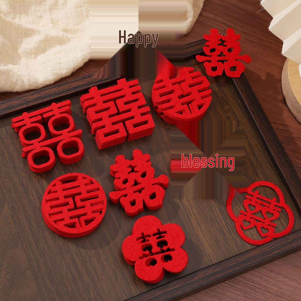 Double Happiness Stickers for Wedding Room Decoration