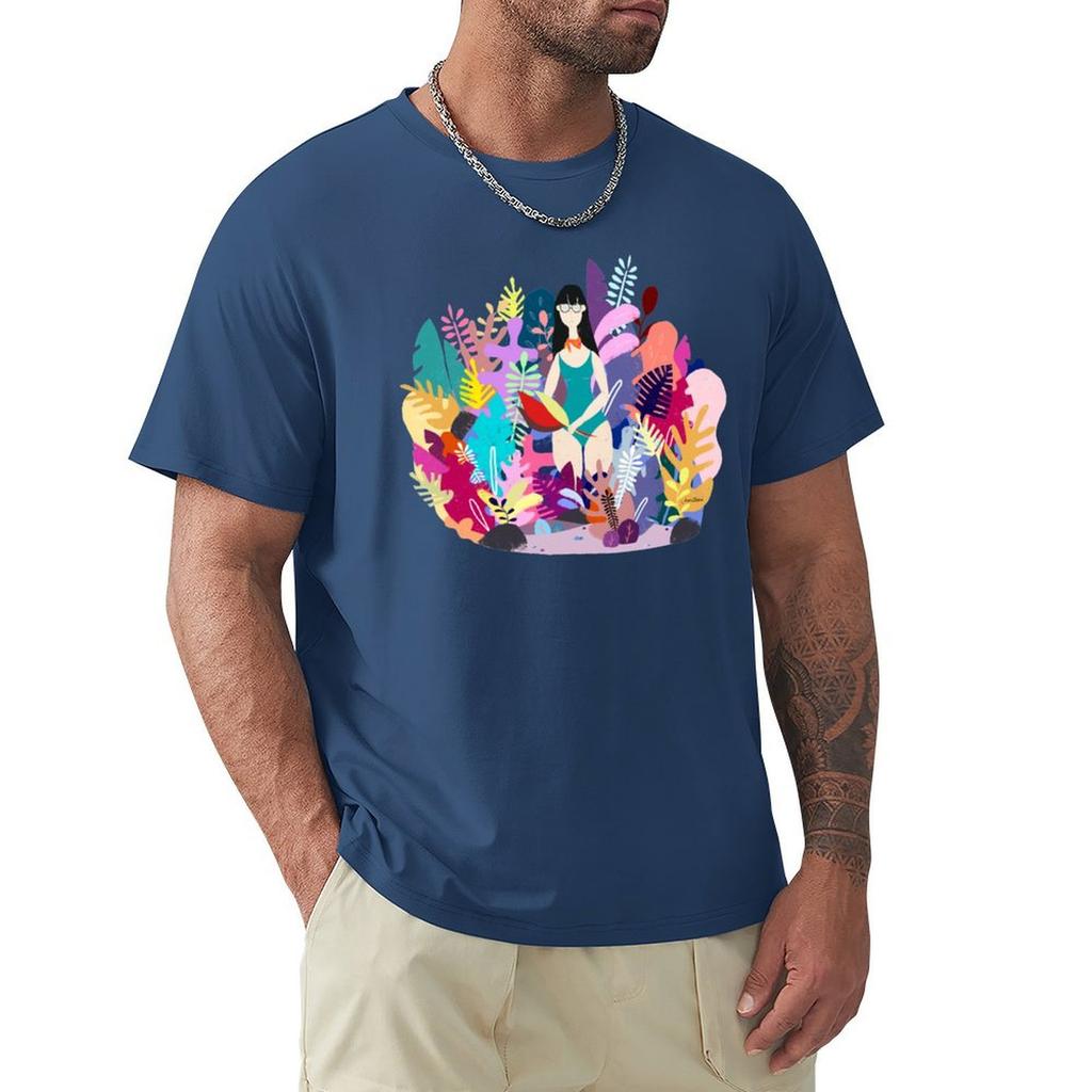Spring Herbarium T-Shirt Boys Whites Anime T Shirts Vintage Clothes Vintage Anime Shirt Graphic Tee Shirt Men