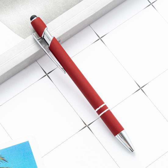 2 pezzi 1.0 pennino ricarica penna a sfera sostituibile con clip impugnatura comoda asta in metallo alluminio inchiostro nero penna per scrittura forniture per ufficio