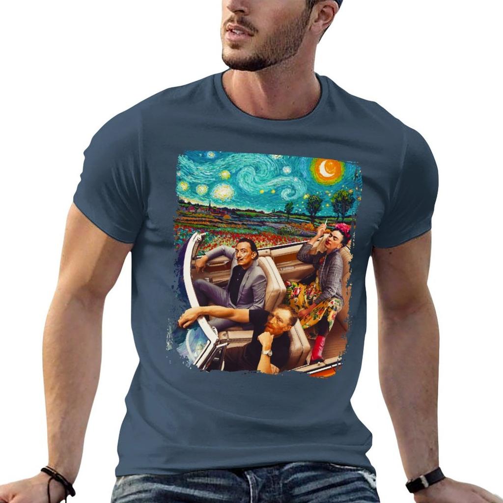 Vincentvangoghfridasalvadordalibanksycar Tshirt Printed T Shirts For Unisex Cotton T Shirt Unisex Tshirt