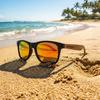 WOODONLY Sunglasses Vintage Polarized UV400 Handmade Walnut Wood Orange
