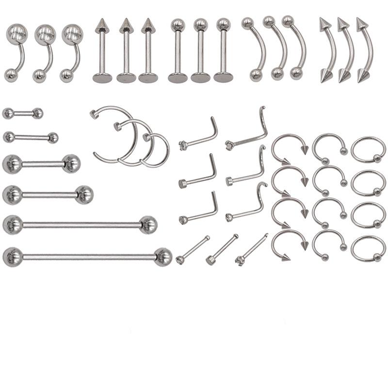 

Stainless Steel Material, A Variety Of Puncture Sets, Earrings, Pointed Cone, Right Angle Round Jewelry, The Same For Men And Women