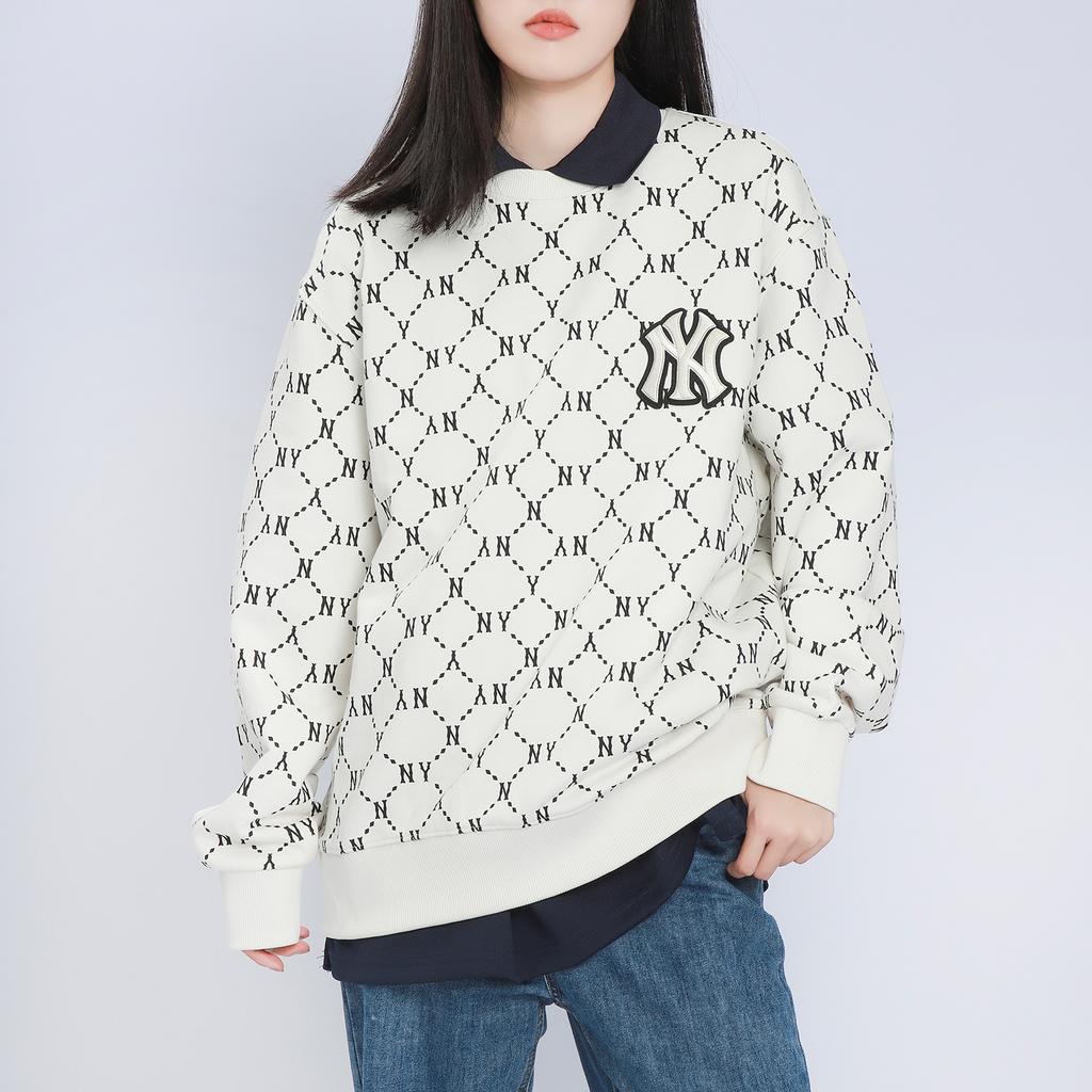 New MLB Old Flower Sweatshirts Unisex Cream 3AMTM0314-50CRS
