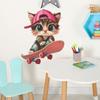 Cool Skateboard-playing Kitten Bedroom Living Room Home Wall Background Beautification and Decoration Wall Stickers