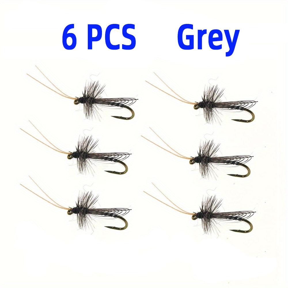 

6 шт. #14 Коричневый серый ручейник взрослый мягкий хакль сухая мушка форель окунь хариус искусственная приманка насекомое