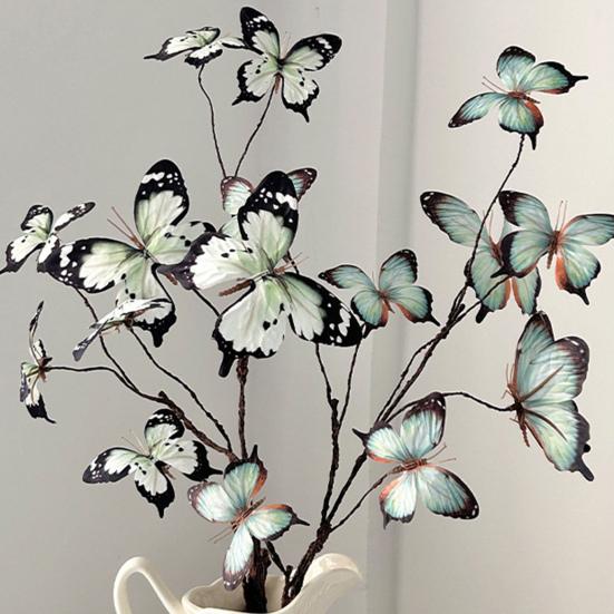 Butterfly Flower Branches Decor Handcrafted Silk Flower Arrangement