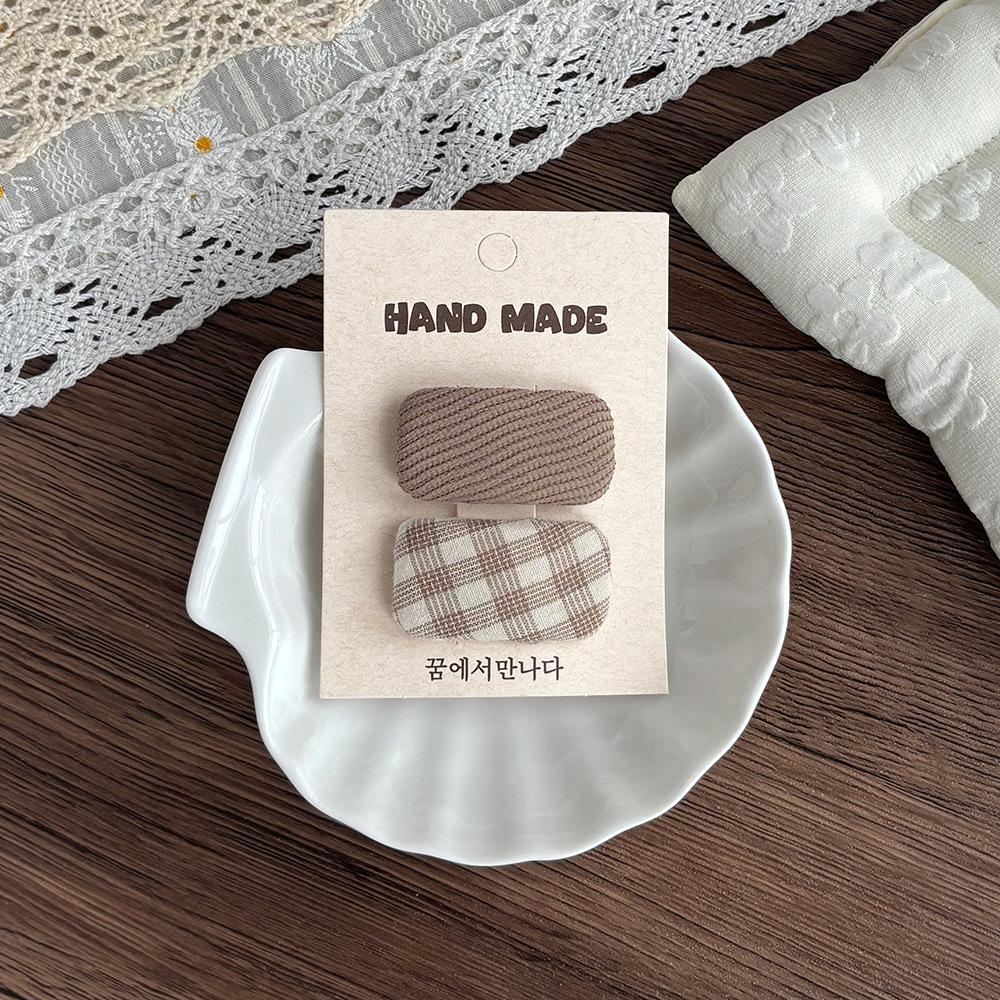 Koreanische karierte Haarspange in Bonbonfarben für Kinder