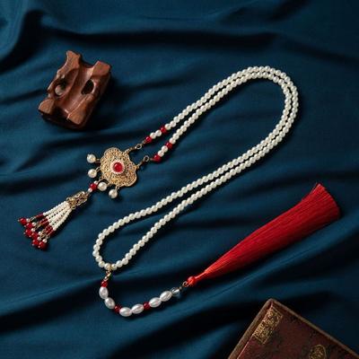 Aesthetic Chinese Style Necklace Elegant Cheongsam Necklace Vintage Hanfu Necklaces for Women