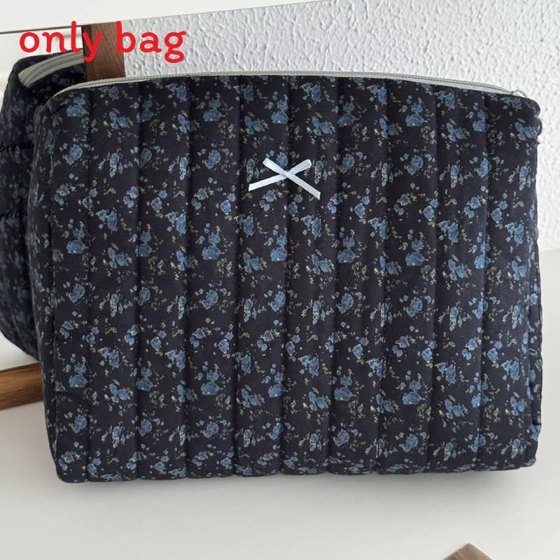 Floral Cotton Makeup Bag With Breathable Design For Daily Use
