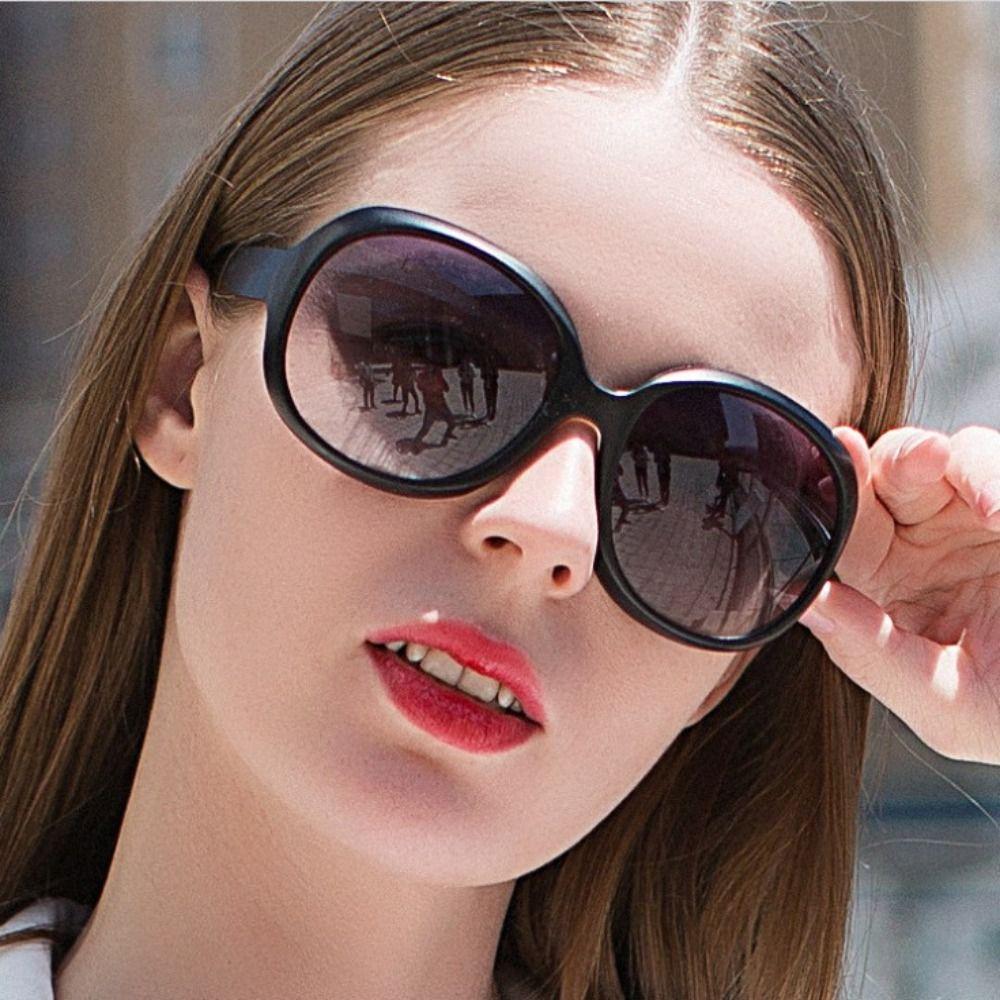 Gradient Lens Oversized Sunglasses Elliptical Frame Lightweight Women Sunglasses UV Protection Round Sunglasses for Women & Men