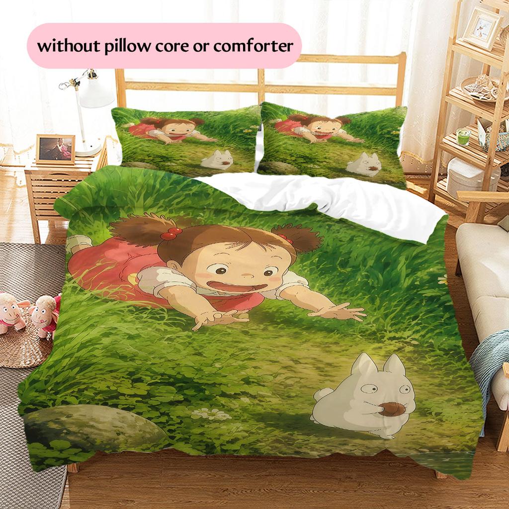 Mei Kusakabe Pattern Bedding Home Decoration Birthday Gift ( 1 Duvet Cover + 2 Pillowcase, Without Core),fan Merchandise.