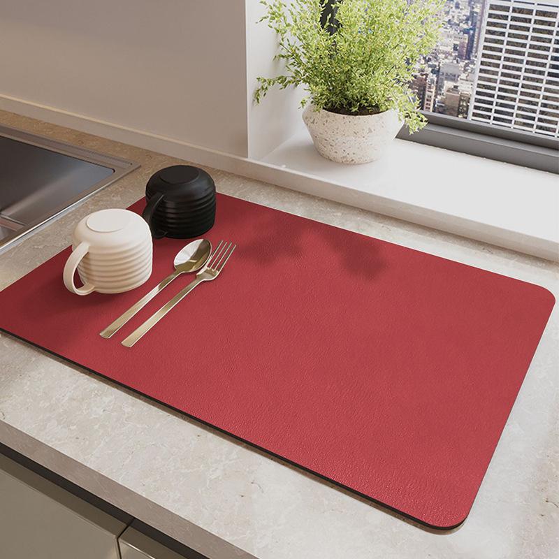 Water Absorbent Kitchen Countertop Mat - Draining & Drying for Cups and Dishes, Heat Insulation Pad, Coffee Machine Mat.