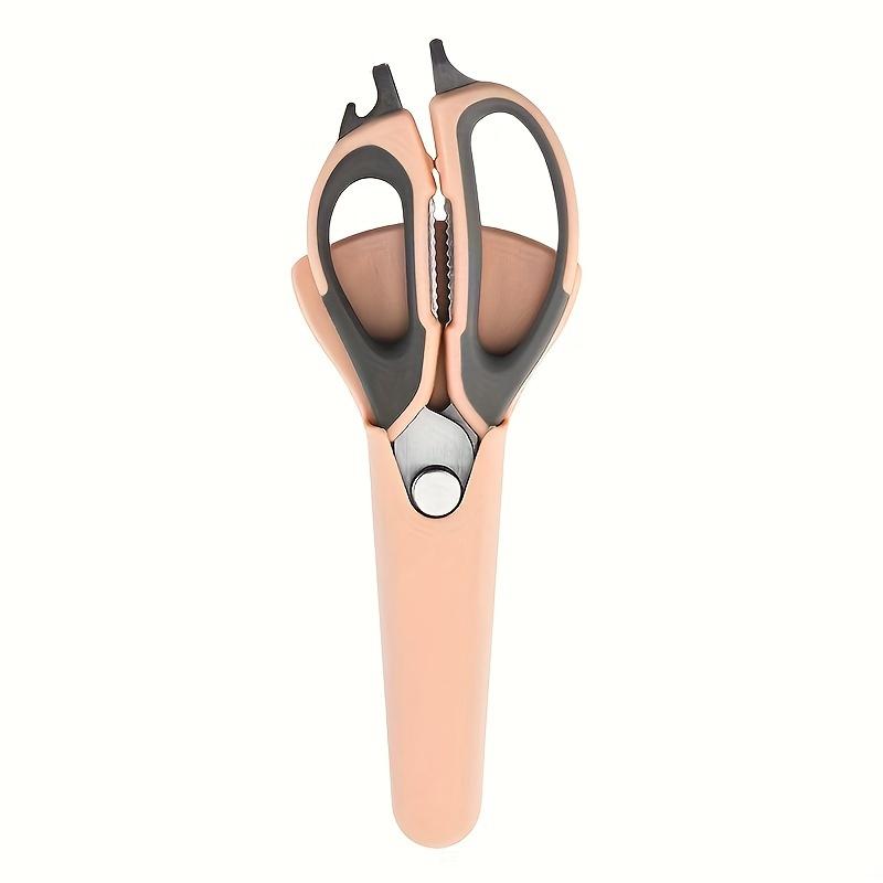 Multifunctional Kitchen Scissors with Magnetic Holder - Detachable Stainless Steel Food Scissors, Ergonomic Handles