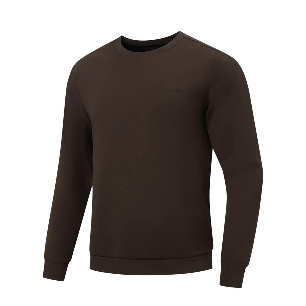 Li Ning Fitness Series Solid Color Round Neck Soft Simple Versatile Sweatshirt Men Sweatshirt AWDW065-8