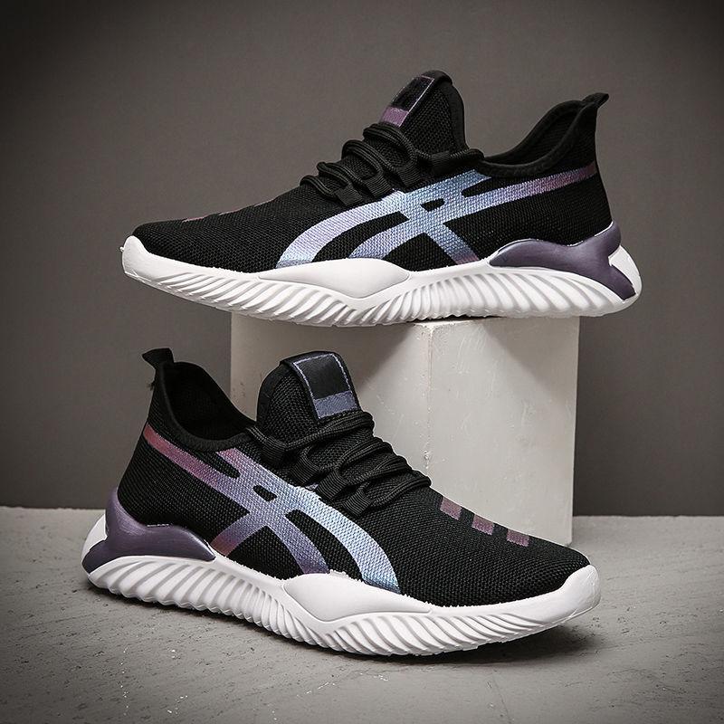 New men's shoes trendy lightweight sports shoes men's breathable fly-woven casual shoes men's running shoes