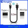 Type C To Mini USB Cable Ultra Short USB C To USB Mini-5pin Charging Data Cable Cord for MP3 MP4 GPS Camera Dash Cam HERO 3 4