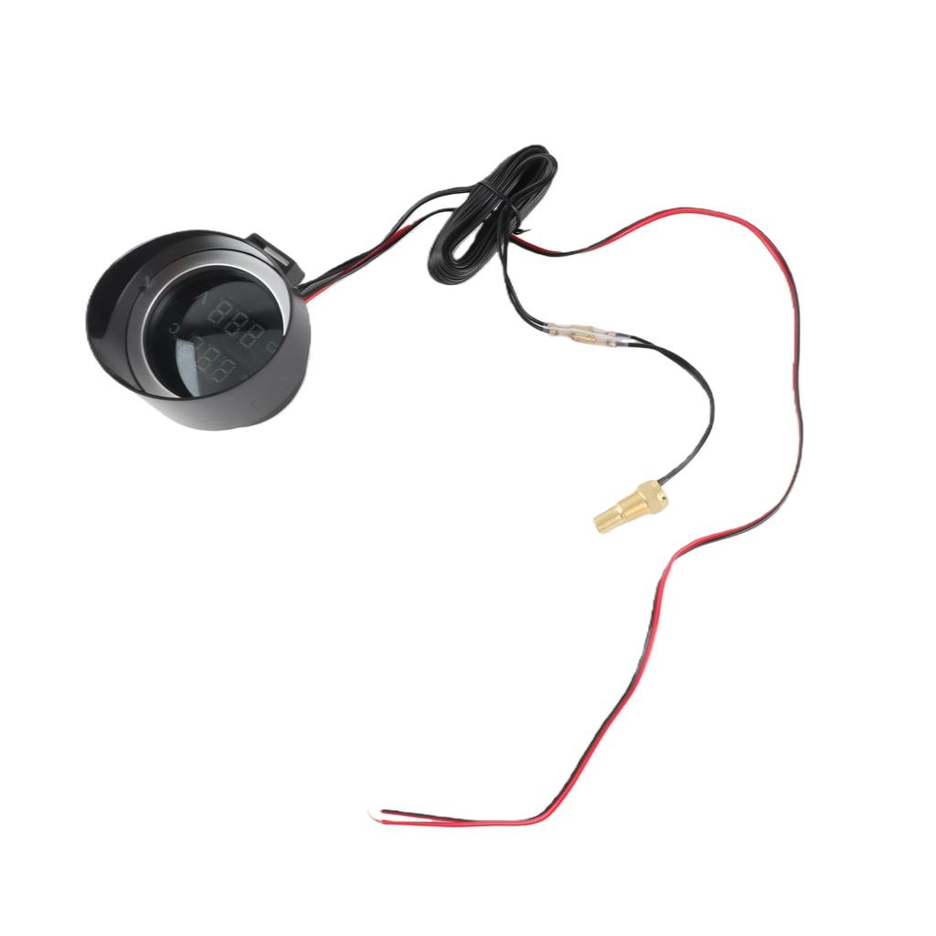 Round LED Digital Car Truck Water Temp Gauge 2 in 1 Water Temperature Voltage Meter for 12V 24V Vehicles Trucks
