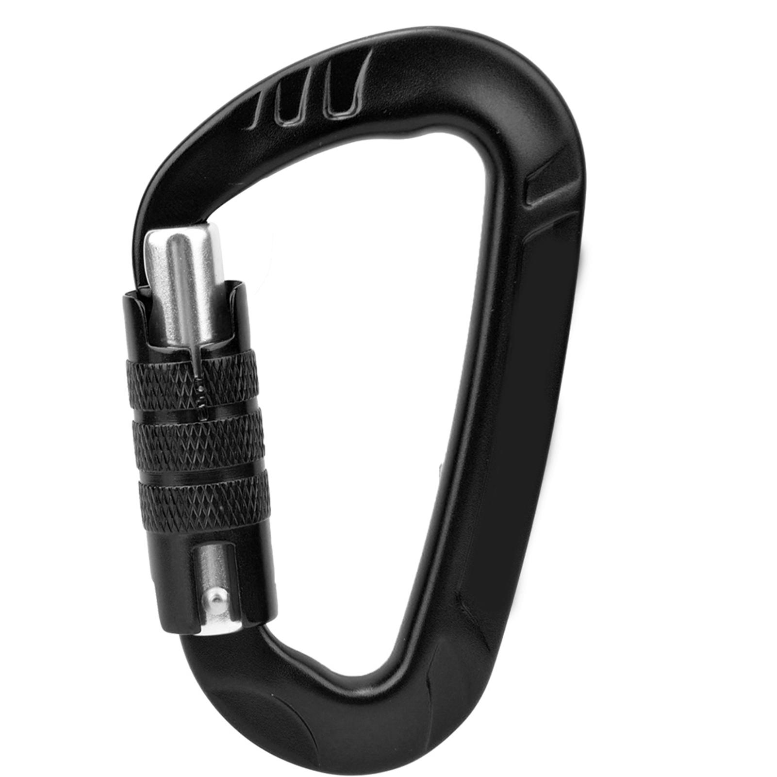 

1 шт. 7075 Авиационный алюминий 12 кН D-образный карабин-клипса Аксессуар для безопасности на открытом воздухечерный