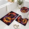 3Pcs Flannel Toilet Mat Set Iron Maiden Bathroom Rug Non Slip Bath Carpet Home Decor