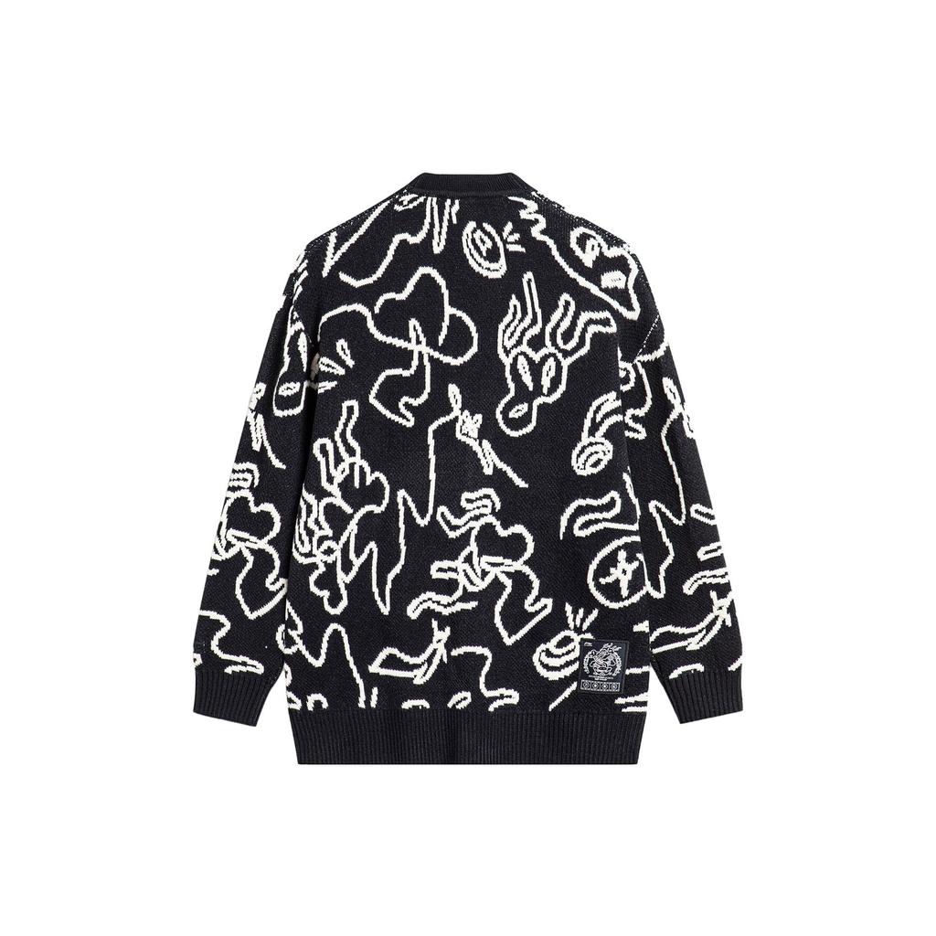 Li Ning CNY Knitwear Unisex Black All Over Print AMBU245-2
