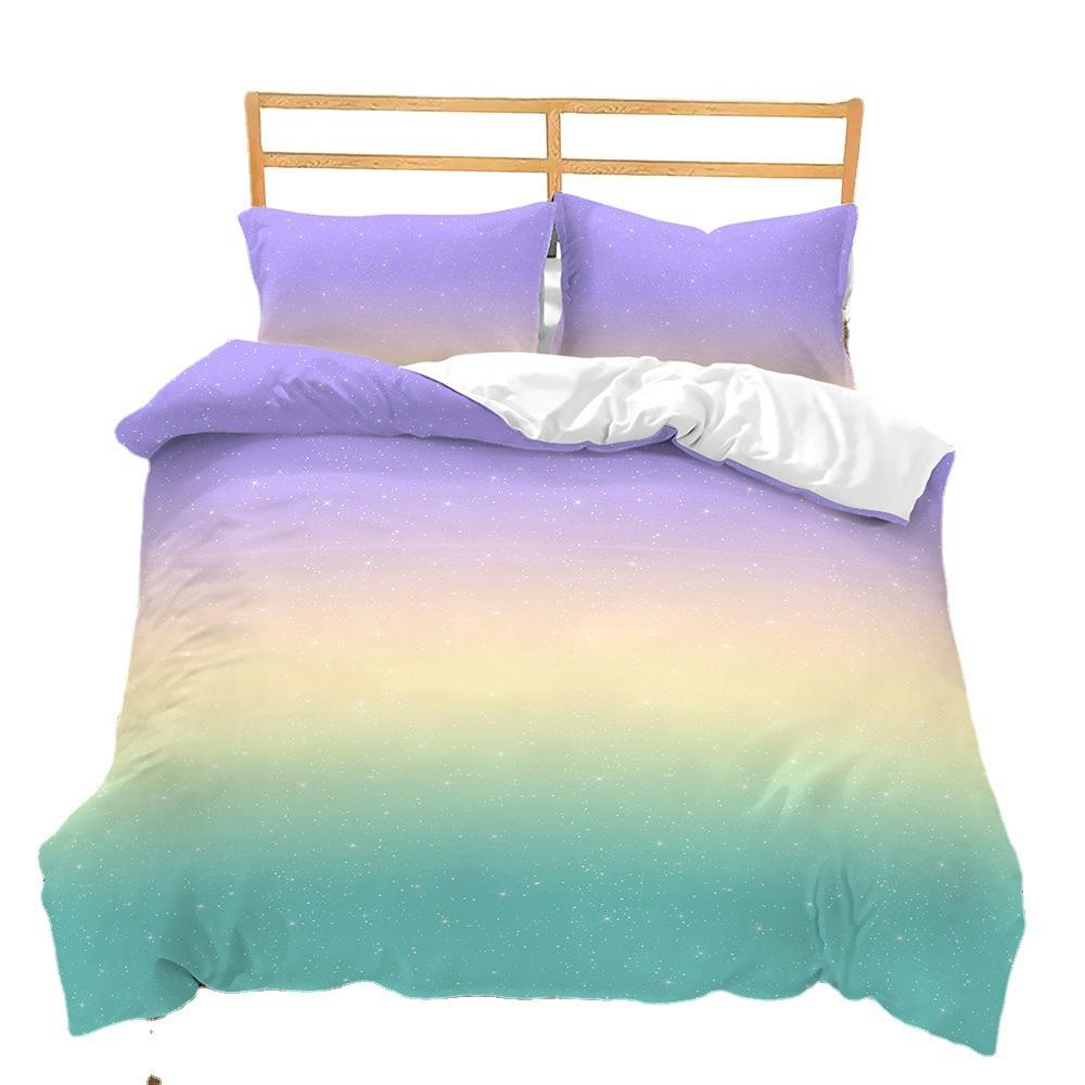 Clouds Gradually Change Star Planet 3D Digital Printing Bed Three-Piece Quilt Kit