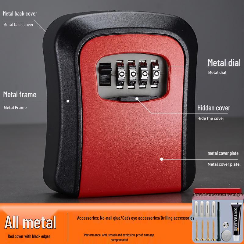 Wall-Mounted Anti-Theft Key Lock Box for Homes and Construction Sites