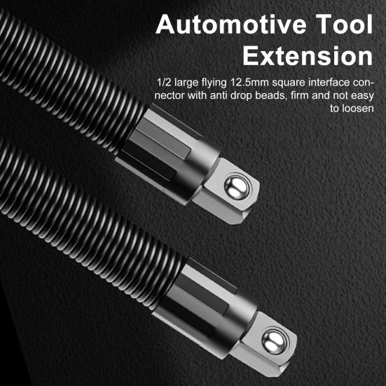 1/2 Inch Flexible Shaft Extension Bendable Soft Connecting Rod Torque Socket Ratchet Extender Automotive Repair Mechanical Screwdriver Extension