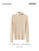 Women's 100% Cashmere High Neck Sweater - Autumn/Winter Rib Knit Base Layer