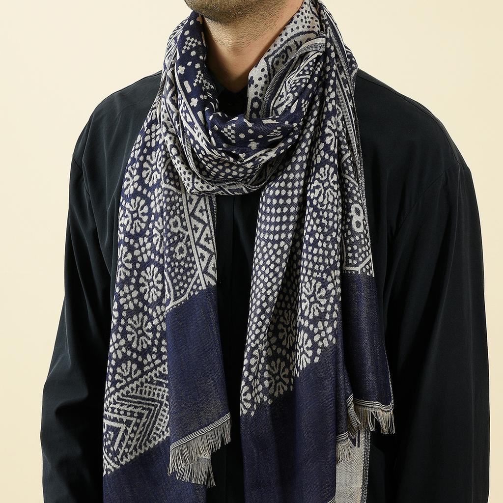 Hot Paisley Design Men Scarf Cotton Linen Ethnic Men's Scarves Male Brand Winter Pashmina Fringed Long Shawl